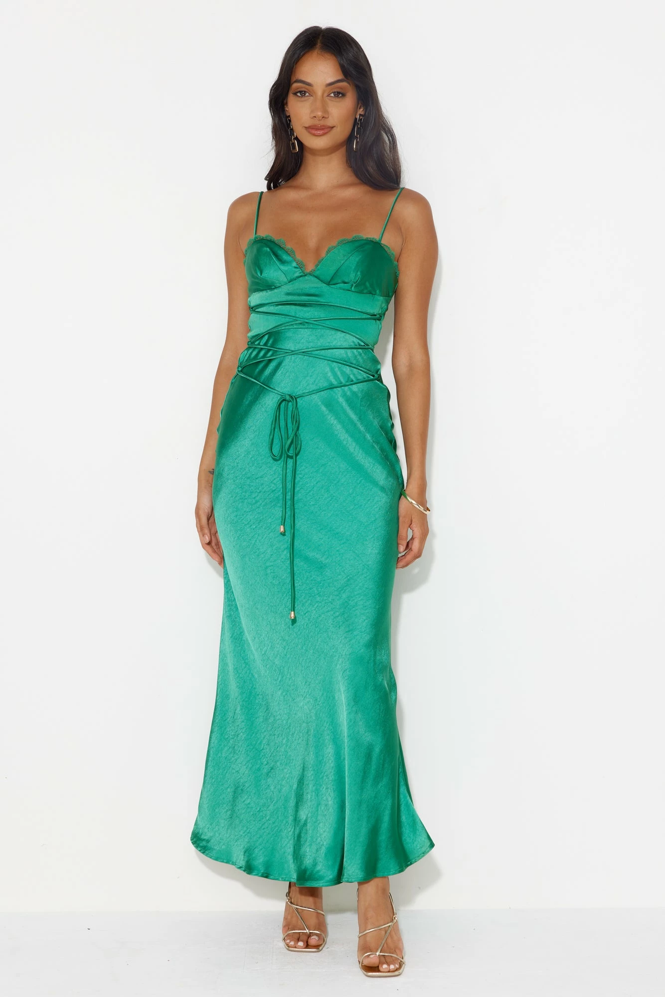 Dancing Pixie Satin Maxi Dress Green 3 Dancing Pixie Satin Maxi Dress Green