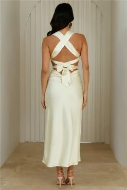 Tie It Up Girl Maxi Dress Yellow -Hello Molly Shop A03I4070 1697082664