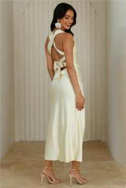 Tie It Up Girl Maxi Dress Yellow -Hello Molly Shop A03I4075 1697082664