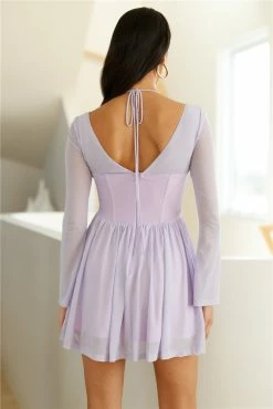 Tip Toe Lace Mini Dress Lilac -Hello Molly Shop A03I4917 1696566268