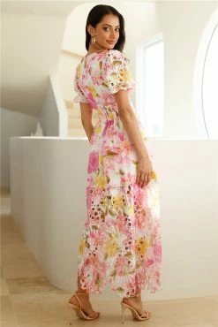 Dancing In The Wilderness Maxi Dress Pink -Hello Molly Shop A03I5064 1697089899