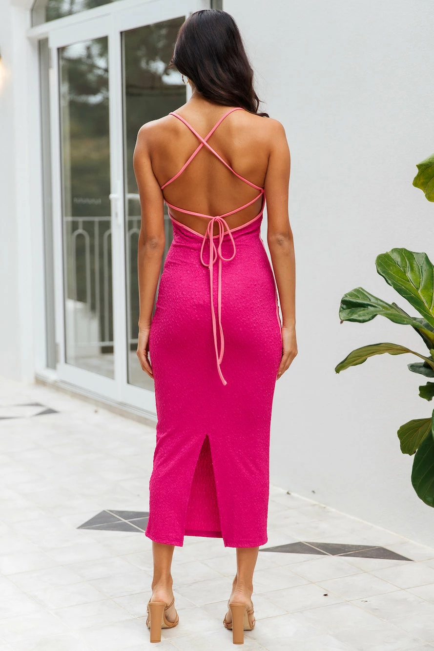 Keeping Secrets Midi Dress Fuchsia 9 Keeping Secrets Midi Dress Fuchsia - Image 7