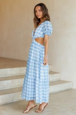 Gingham Fantasy Maxi Dress Blue 16 Gingham Fantasy Maxi Dress Blue -Hello Molly Shop A03I6505 1634511083 706b63b0 ebdf 4ce6 b260 5fc29b207082
