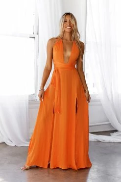 HELLO MOLLY My Solo Debut Maxi Dress Orange -Hello Molly Shop A23I1803 1636514439