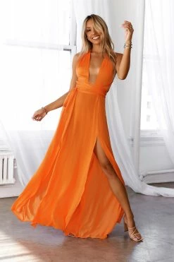 HELLO MOLLY My Solo Debut Maxi Dress Orange -Hello Molly Shop A23I1804 1636514439
