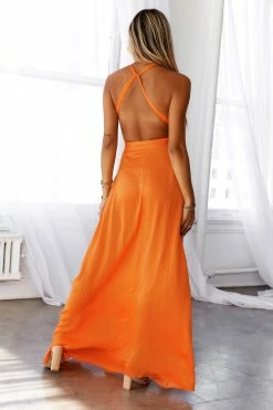 HELLO MOLLY My Solo Debut Maxi Dress Orange -Hello Molly Shop A23I1840 1636514439