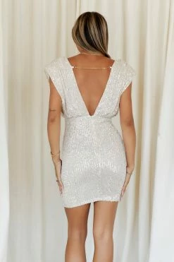 HELLO MOLLY Evening Rendezvous Sequin Dress Silver -Hello Molly Shop A23I3154 1660542103 1d362429 eacd 4338 95ad 49d052c8341f