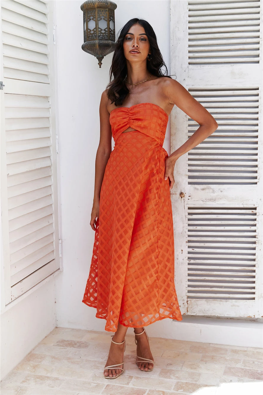 Sipping Wine Maxi Dress Orange 5 Sipping Wine Maxi Dress Orange - Image 3