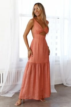 HELLO MOLLY Sunset Loving Maxi Dress Rust -Hello Molly Shop A23I6277 1638745662