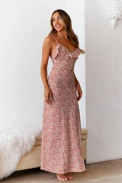 Breezy Fit Maxi Dress Red -Hello Molly Shop A23I6975 1678452548