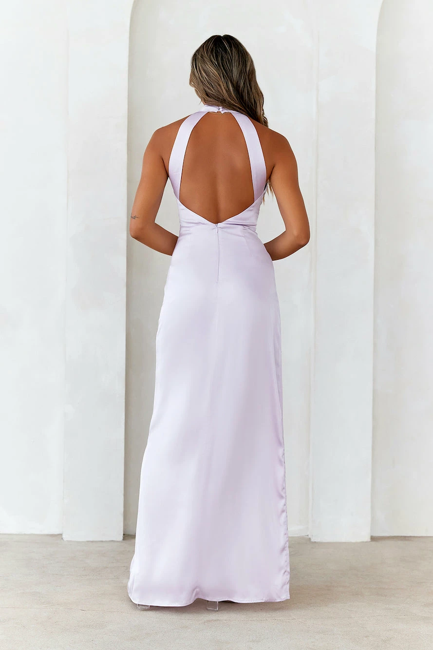 DEAR EMILIA Look At Me Satin Maxi Dress Lilac 7 DEAR EMILIA Look At Me Satin Maxi Dress Lilac - Image 5