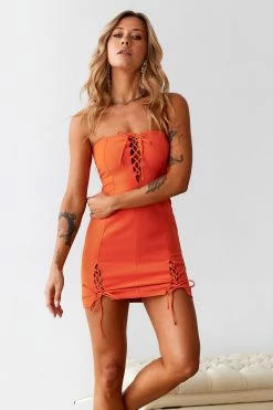 HELLO MOLLY Calabasas Mini Bodycon Dress Tangerine -Hello Molly Shop A23I9804 1679622175 1190e899 4e0d 402a 8cee 59a0d5900adf