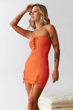 HELLO MOLLY Calabasas Mini Bodycon Dress Tangerine -Hello Molly Shop A23I9816 1679622175 e231d07e 9988 4f54 a791 4e7ce6ba498a