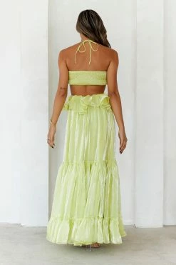 Enchanted Woods Halter Maxi Dress Lime -Hello Molly Shop AA6I0403 1692152726 eae01704 92f4 4948 a365 61c76242869d