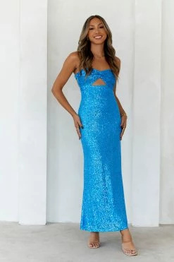 Hello Molly Shop 27 Knight Awaits Sequin Maxi Dress Blue