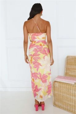 Another Lover One Shoulder Mesh Maxi Dress Yellow -Hello Molly Shop L4A0399 1699313013