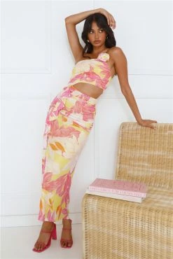 Another Lover One Shoulder Mesh Maxi Dress Yellow -Hello Molly Shop L4A0408 1699313013