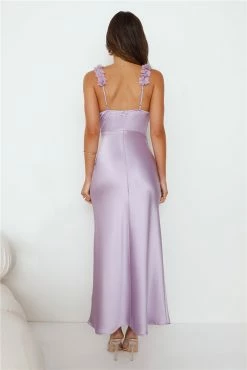 Parties In Spring Satin Maxi Dress Lilac -Hello Molly Shop L4A2601 1698307231