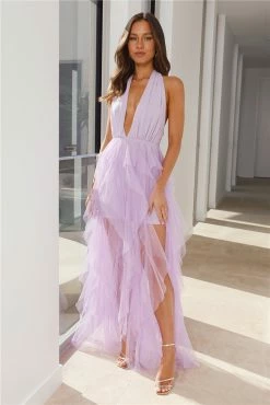 Into The Middle Tulle Halter Maxi Dress Lilac -Hello Molly Shop L4A2644 1696377877 d020163e fd53 42c7 9c65 1e1a9f50b774
