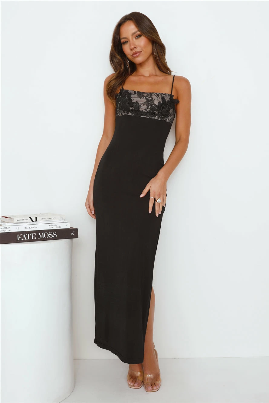 Romance Found Lace Maxi Dress Black 3 Romance Found Lace Maxi Dress Black