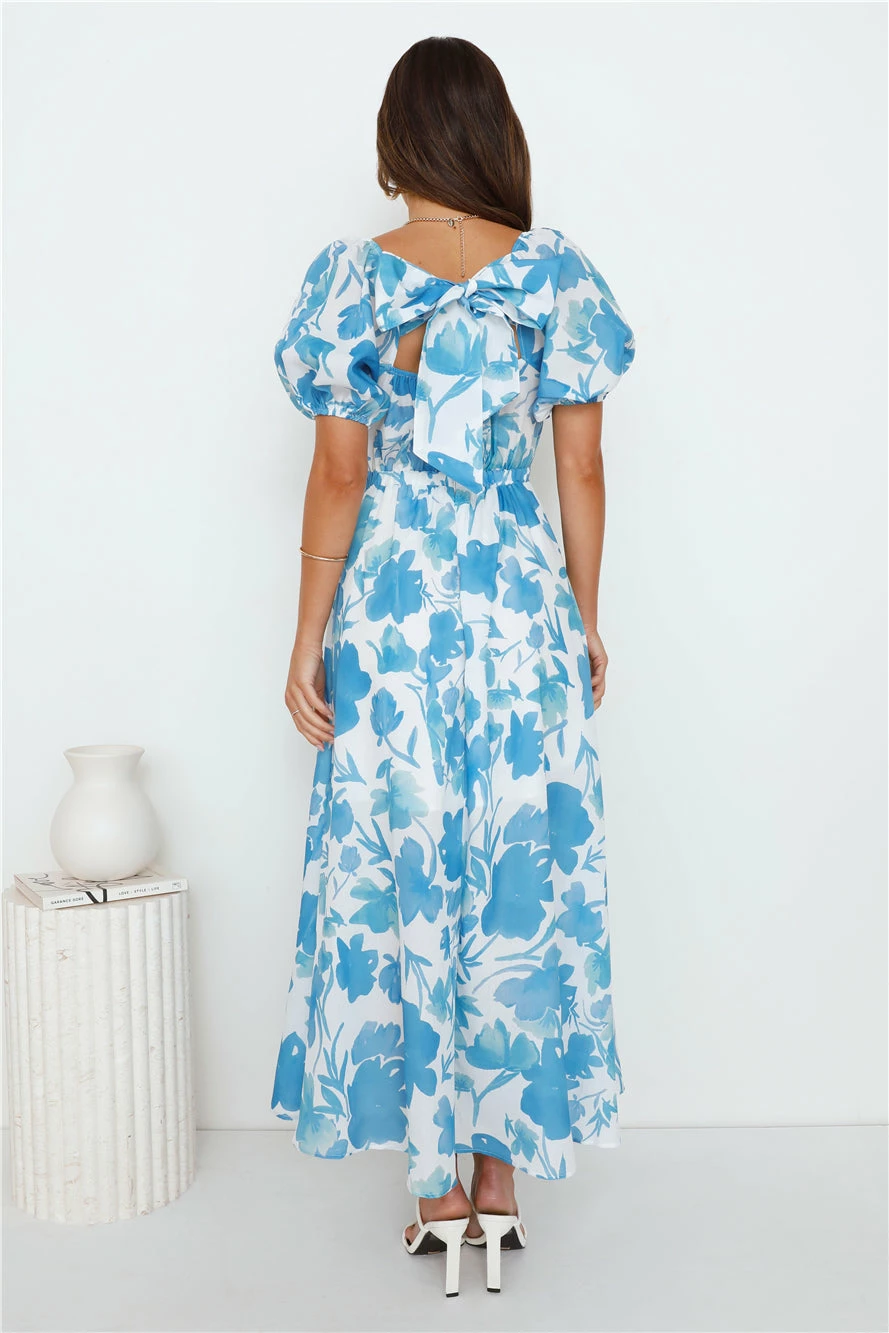 Leaves Falling Maxi Dress Blue 7 Leaves Falling Maxi Dress Blue - Image 5