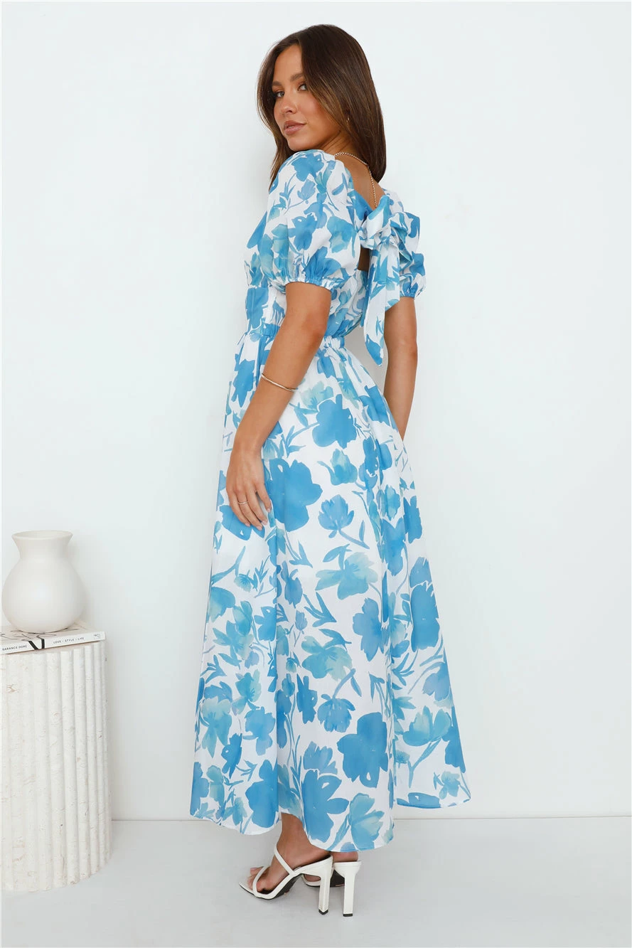 Leaves Falling Maxi Dress Blue 6 Leaves Falling Maxi Dress Blue - Image 4