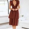 Dive Into Love Midi Dress Brown -Hello Molly Shop L4A4051 1651718198