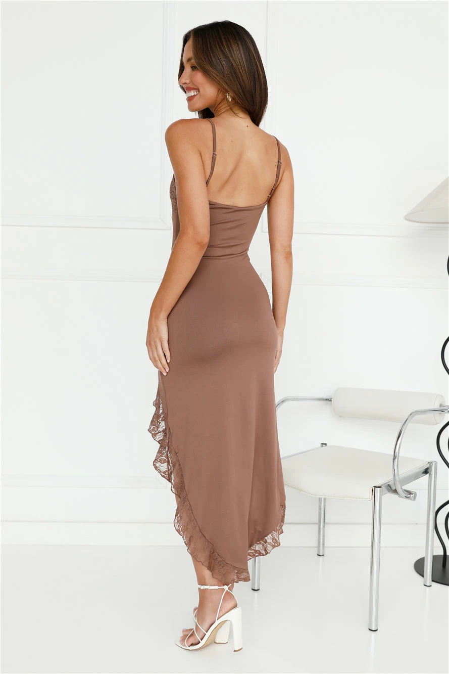 Treat Time Lace Midi Dress Coffee 8 Treat Time Lace Midi Dress Coffee - Image 6