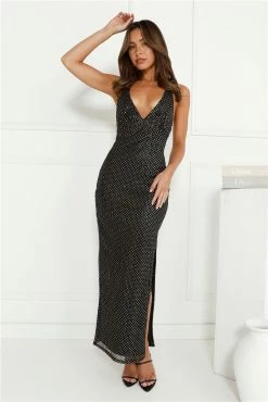 Sparks Fantasy Sequin Maxi Dress Black -Hello Molly Shop L4A5711 1701247977