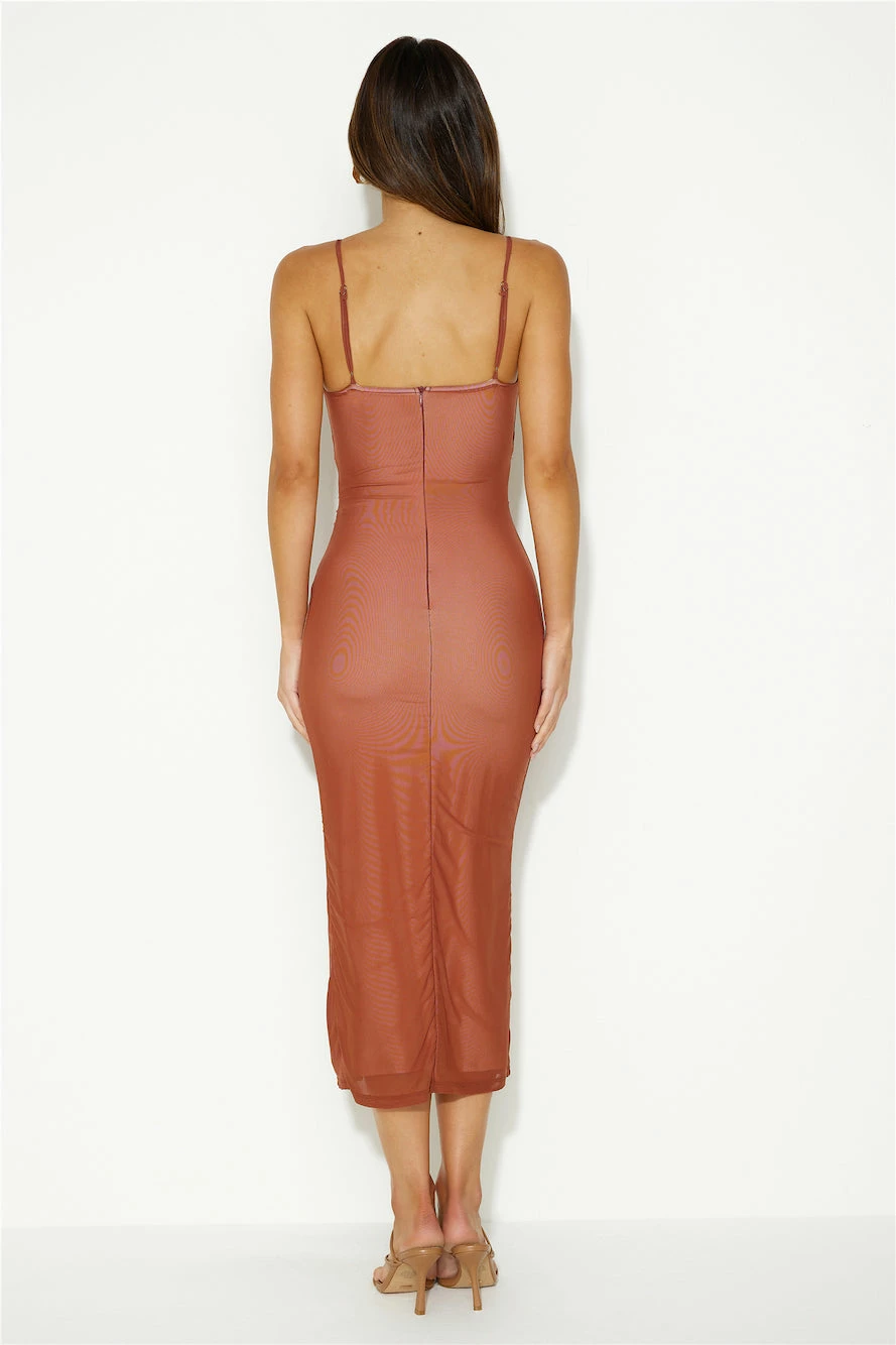 Destiny Compass Midi Dress Brown 8 Destiny Compass Midi Dress Brown - Image 6