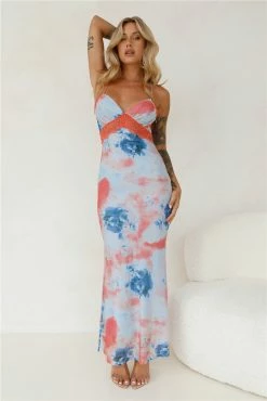 Wanted By All Mesh Maxi Dress Blue -Hello Molly Shop Y2A6190 1702888350