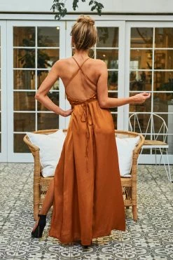 Pure Desire Maxi Dress Camel -Hello Molly Shop hm shot1 4858